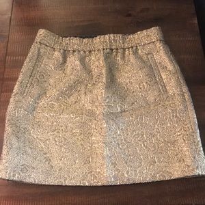 LOFT Gold, Black, & White embellished skirt